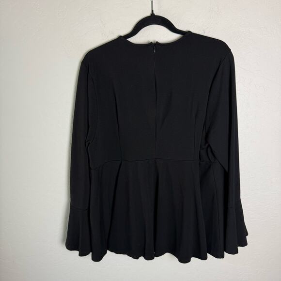 Melissa McCarthy Seven 7 Black Rhinestones Embellished Peplum Top Blouse 2X - Picture 6 of 13
